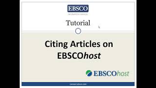 Citing Articles on EBSCOhost (Hebrew)