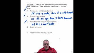 Example 2 Write in If Then Form
