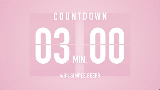 3 Min Countdown Flip Clock Timer / Simple Beeps 🌸🔔