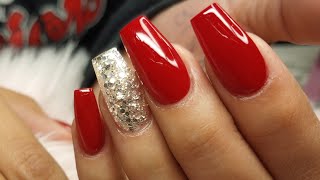 ACRYLIC REFILL FOR BEGINNERS/ From Baby Boomer to Elegant RED Nails