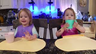 Twins try snap peas