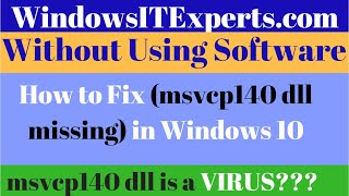 How to Fix msvcp140.dll missing Windows 10