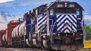 Montana Rail Link Freight Trains 1 Hour Compilation