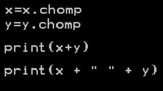 Ruby gets, print, chomp