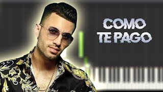 Lenier - Como Te Pago | Instrumental Piano Tutorial / Partitura / Karaoke / MIDI