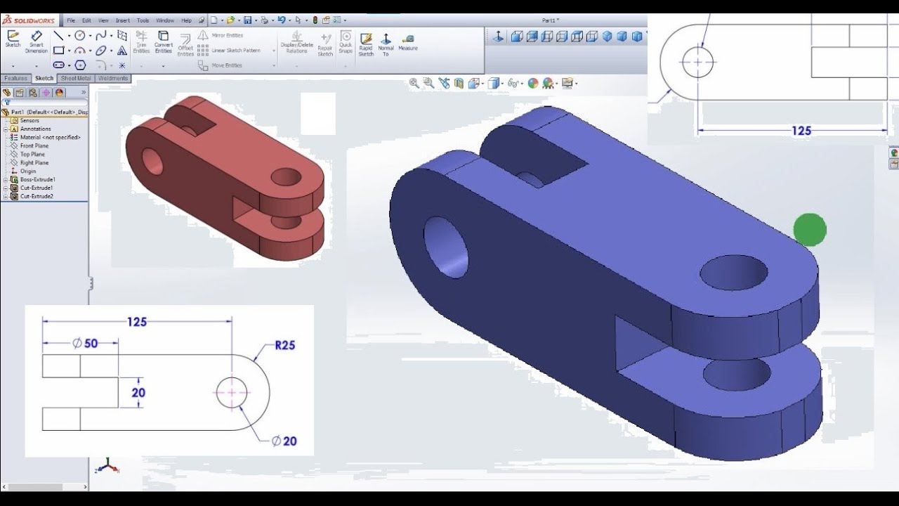 Basic Part Drawing Solidworks Beginners Youtube Basic Part Drawing Solidworks Beginners Youtube