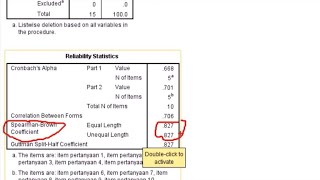 uji reliabilitas dgn SPSS menggunakan rumus spearman brown