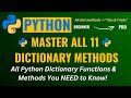 MASTER All 11👌 PYTHON DICTIONARY FUNCTIONS and METHODS in Minutes👌 Essential Tips and Tricks👍