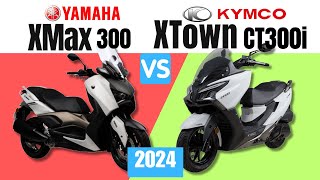 Yamaha XMAX 300 vs Kymco XTown CT300i | Side by Side Comparison | Specs & Price | 2024