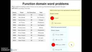 Function domain word problems