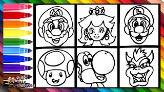 Draw and Color the Characters of Super Mario π¨πΈπΌππ’π¦π Drawings for Kids