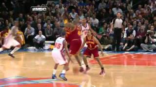 J.R. Smith Backwards Dunk - Knicks vs Cavs 02.29.12