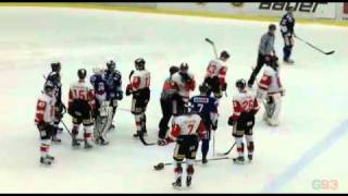 Riktigt grinigt i matchen Bofors - Örebro  10-12-17  Hockey brawl