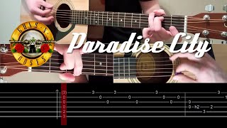 Guns N' Roses - Paradise City Intro (50% + 100% Speed) Guitar Tutorial with TAB