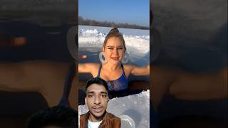 বরফ দিয়ে কানের ফুল বানালো মেয়েটি 💪💪💪#girlpower #ice #icequeen #winter #trending #vlog #ytshorts