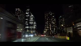 Toronto 🇨🇦 4K  2025 | Driving at night from Spadina Ave to Bathutst St \u0026 St Cleair Ave W