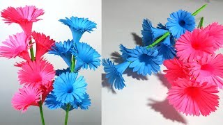 Cómo hacer Rosas o flores de papel / Ideas de artesanía de bricolaje para habitación