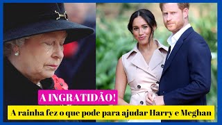 A rainha Elizabeth tentou ajudar Harry e Meghan...