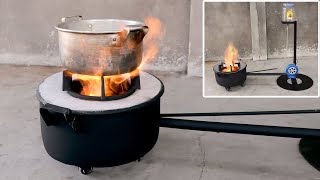 Creative ideas / DIY waste oil stove from old pots and pans - Fuel efficient stove