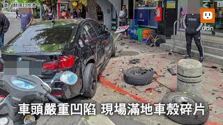 北市民生社區車禍！BMW撞救護車 4人送醫