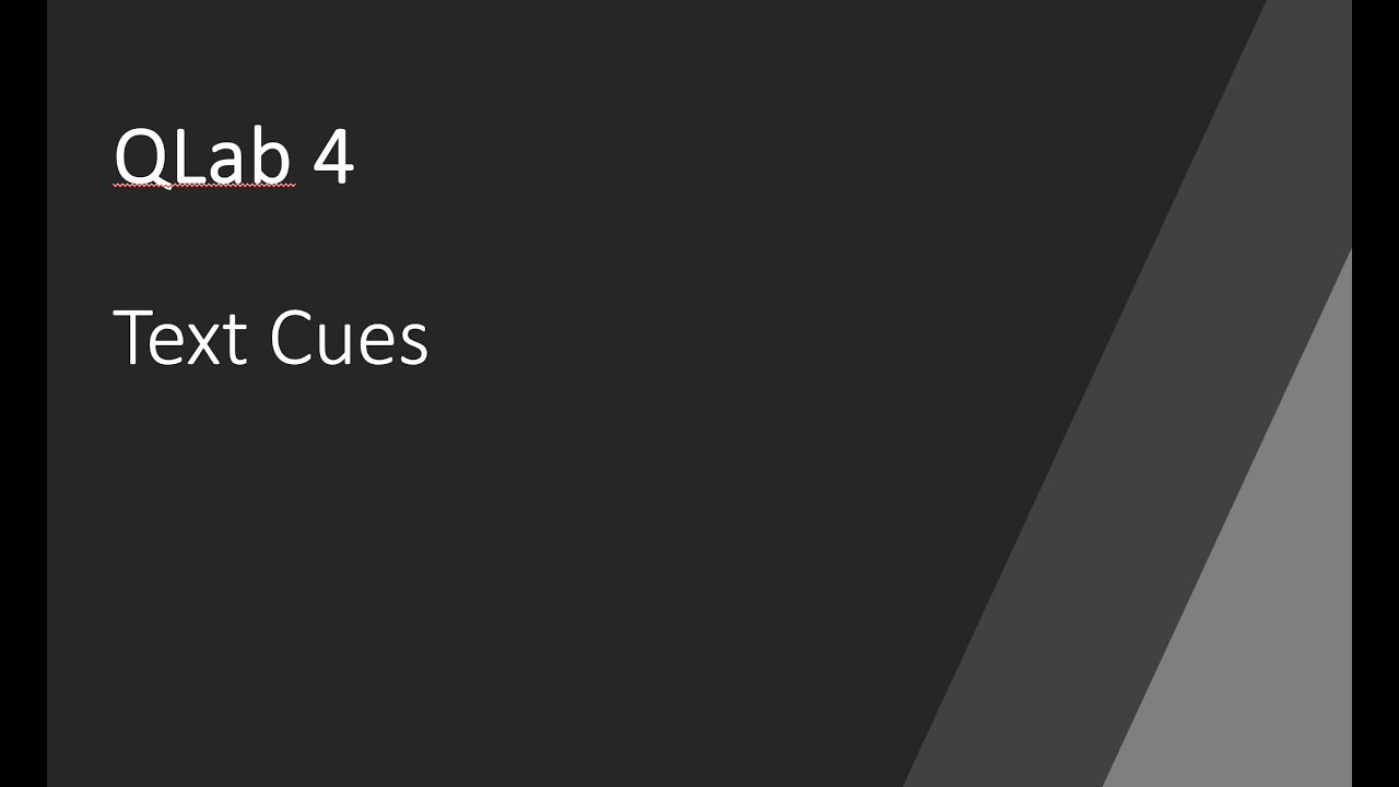 Eng Kor Sub Qlab4배워보기 23 Text Cues Youtube