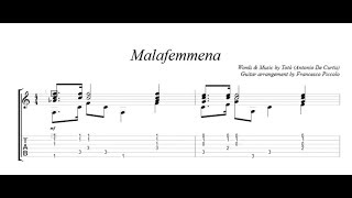 Malafemmena (Totò) Classical Guitar Solo (Neapolitan Love Song)