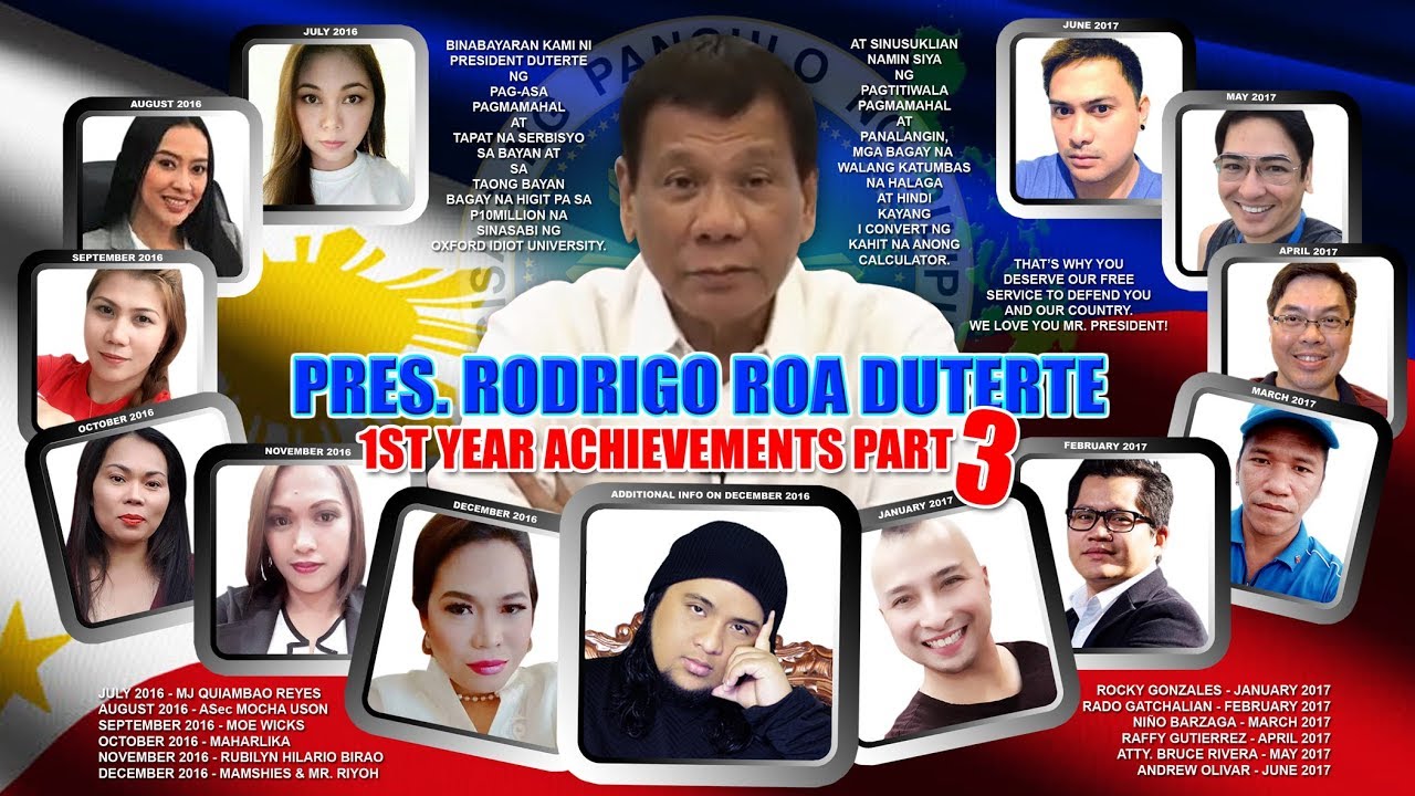 Pres Duterte 1st Achievements Part 3 - Mr Riyoh Feat Socmed Warriors ...