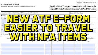 New E-Form - Bring NFA Items Across State Lines Easier