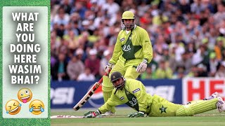 What are you doing here Wasim Bhai? | Inzamam Ul Haq & Wasim Akram both at the same end funny runout