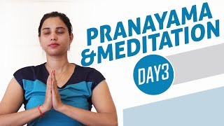 Day 3 of 10 days Pranayama and Meditation For Beginners || For Stress And Anxiety