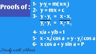 Proves of formula's for equations of line | chapter 8 | NBF