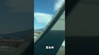 新幹線から富士山を眺める（山頂は -15℃）