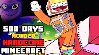 I Survived Hardcore Modded Minecraft For 500 Days using the largest modpack possible