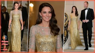 Catherine’s Radiant Look In Jenny Packham Turns Heads At The British Embassy Gala With William