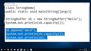 8 String Buffer Class in Java