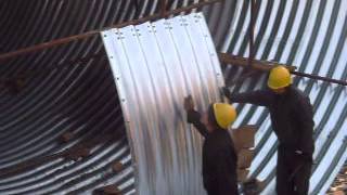 assembled corrugated steel pipe installing!!!