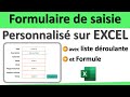 Créer un formulaire de saisie personnalisé sur Excel avec liste déroulante et formule