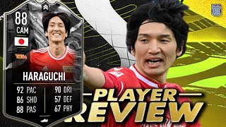 88 SHOWDOWN HARAGUCHI PLAYER REVIEW! SBC PLAYER FIFA 22 ULTIMATE TEAM