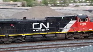 TRAINS CN Westbound Local at St Jacques Street  Construction  Site