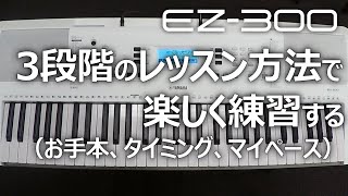 3段階のレッスン方法で楽しく練習する（お手本、タイミング、マイペース）_EZ-300