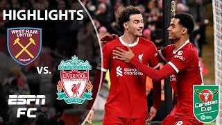 🚨 ONTO THE SEMIS 🚨 West Ham vs. Liverpool | Carabao Cup Highlights | ESPN FC
