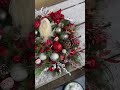 very large christmas wreath red white silver home decor