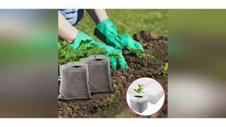 8x10cm 100pcs Biodegradable Seed Nursery Bags, Non-Woven Plants GrowBags, Fabric Seedling Pots Pl