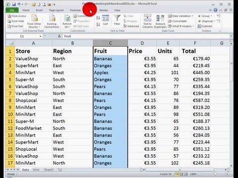 How To... Create a Simple Filter in Excel 2010 How To... Create a Simple Filter in Excel 2010