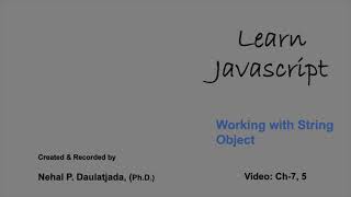 Learn Javascript: Working with String Object - Begins with "A"