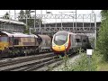 db class 66 heads into stafford overtaken by pendelino