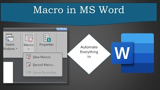 What is a macro in Microsoft word|How to create macro in Microsoft word #macro