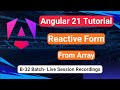 Reactive Form Advance Concepts | Form Array | Dynamic Form | Angular  21 Tutorial