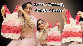 Tutorial to Crochet a Baby / Toddler Dress | Crochet by Tej #crochet #babydress #toddlerdress #frock