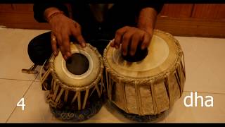 तीन ताल दोगुन/चौगुन TEEN TAL | WITH DUGOON AND CHOGOON SPEED |BASIC TABLA LESSON| TABLA,LALIT SHANKA